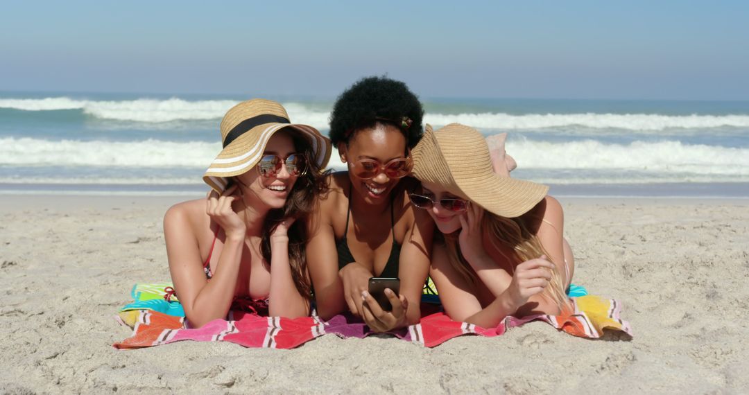 Diverse Group of Women Enjoying Beach Day Together - Free Images, Stock Photos and Pictures on Pikwizard.com