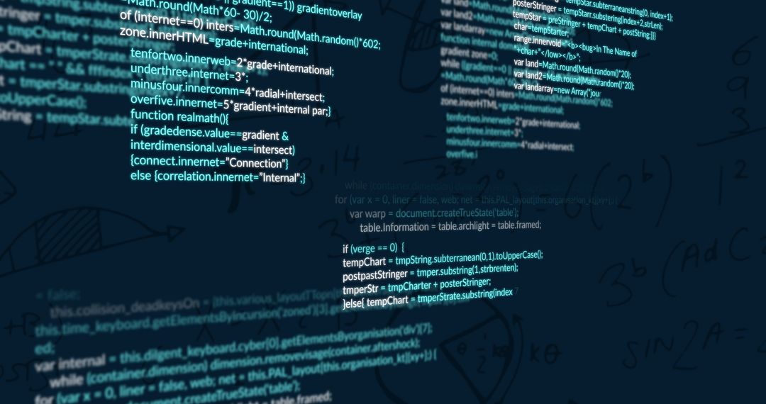 Digital Code Flow on Dark Background