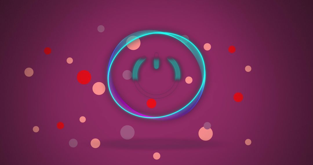 Abstract Digital Power Button Concept with Colorful Circles