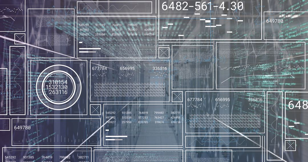 Data Processing Visual Over High-tech Server Room