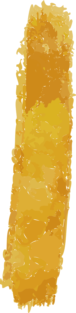 Artistic Bright Yellow Paint Stroke on Transparent Background