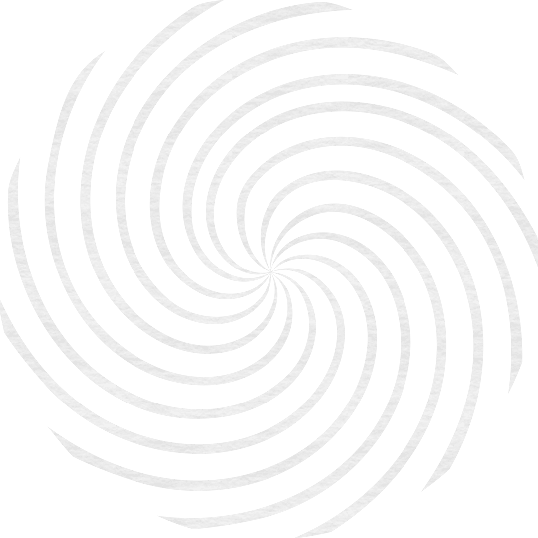 White Twirl Spiral on Transparent Background