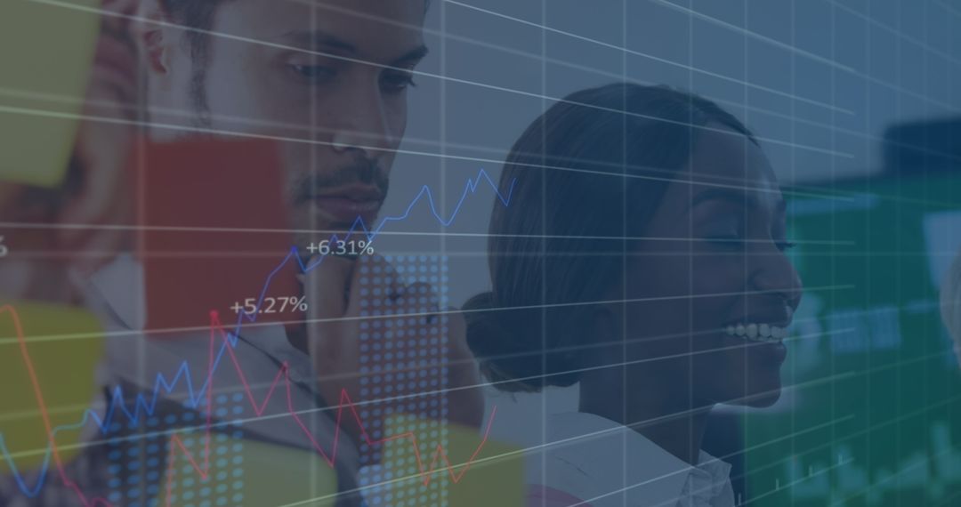 Financial Data Analysis with Diverse Business Team: Global Business Concept