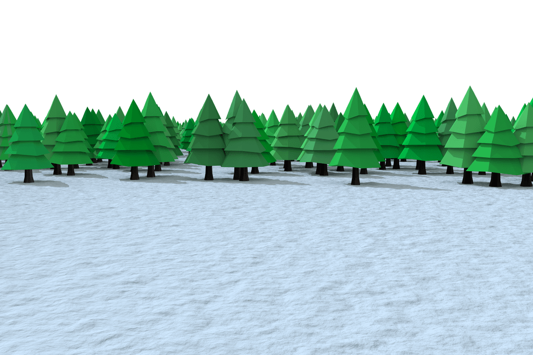 Digital Woodland Scene on Transparent Background