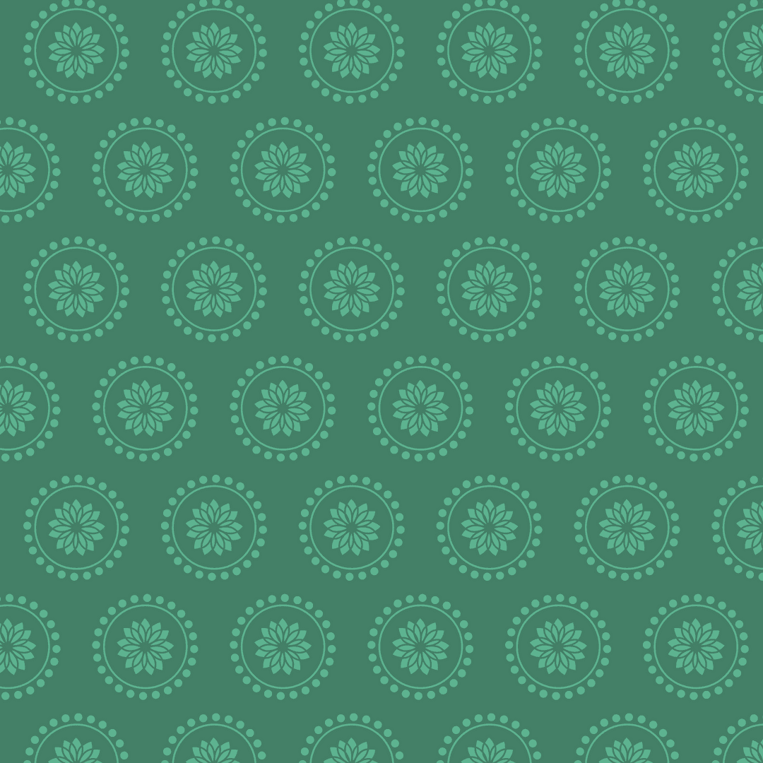 Seamless Transparent Rosette Pattern on Green Background Vector