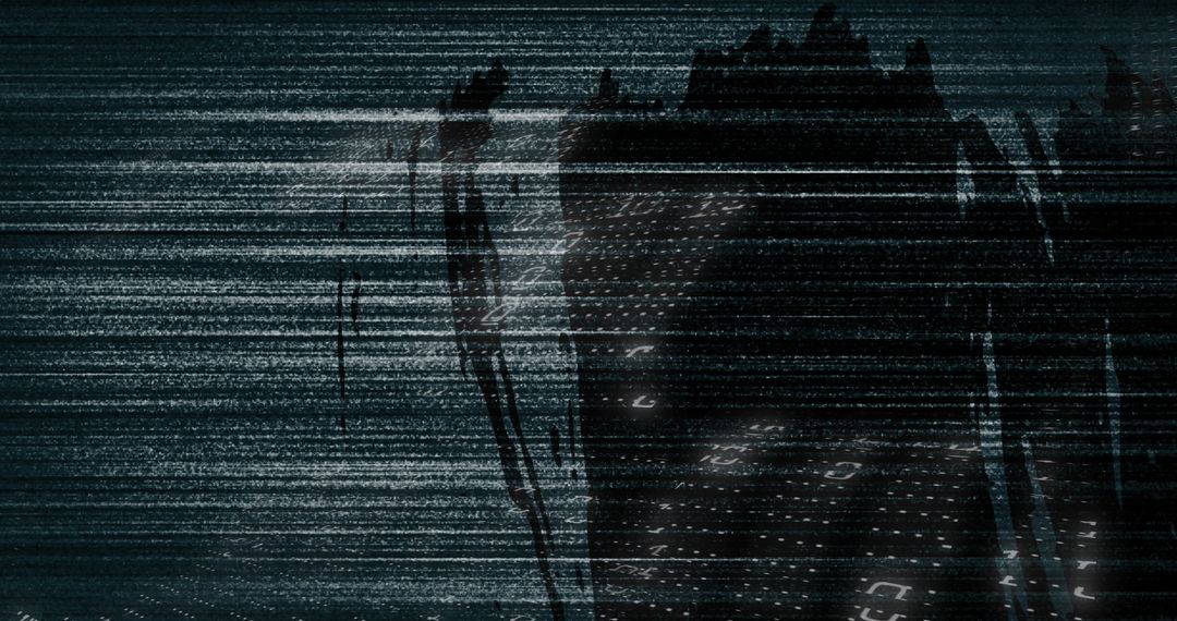 Abstract Digital Glitch Art with Distorted Pixel Patterns