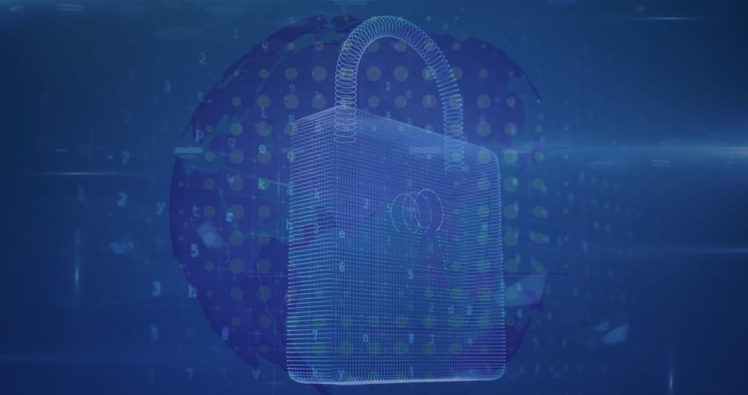 Digital Lock Hologram Representing Cybersecurity Innovation