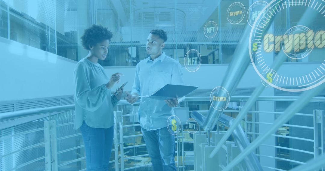 Diverse Professionals Engaging in Digital Finance