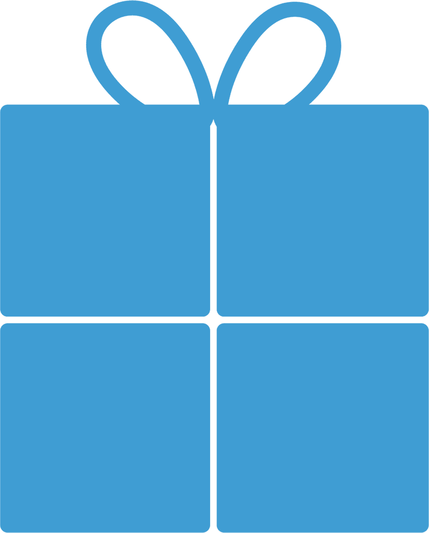 Large Blue Gift Box on Transparent Background for Celebrations