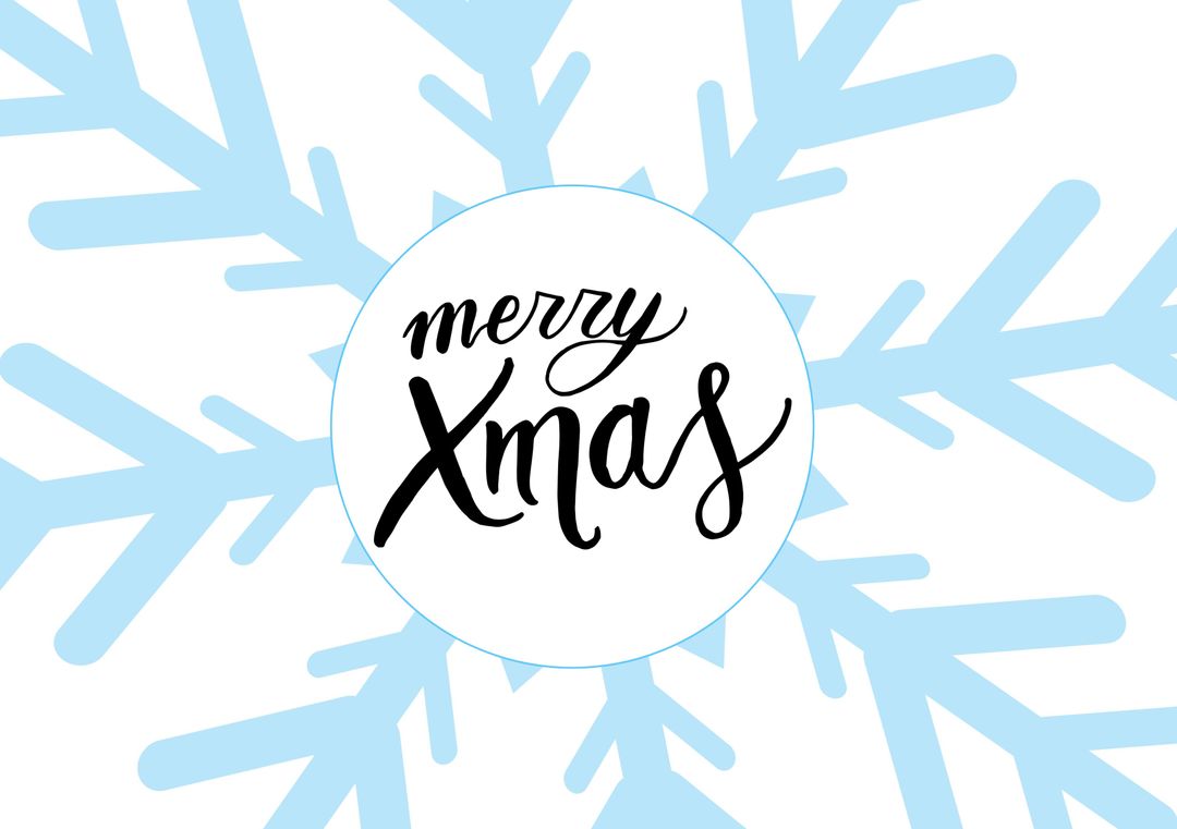 Merry Xmas Snowflake Design with Festive Background