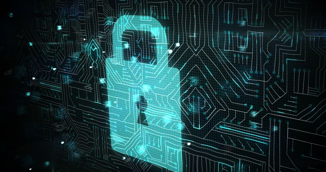 Futuristic Digital Padlock Securing Virtual Network