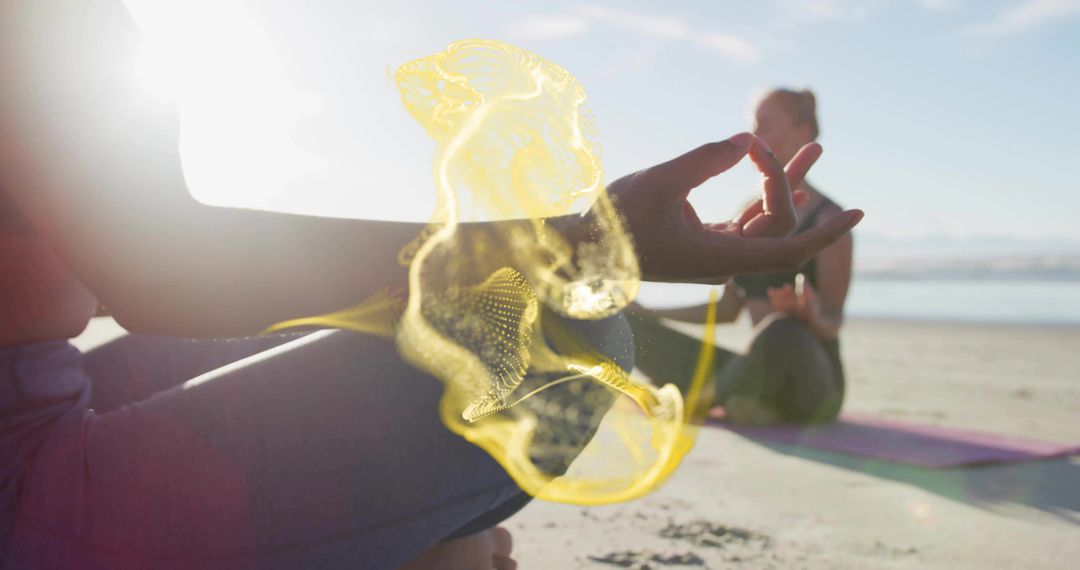 Calm Meditation Practice on Sunny Beach