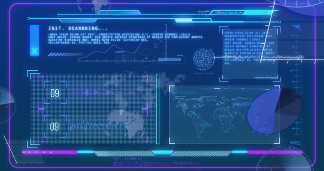 Futuristic Digital Interface with Virtual Data Displays - Free Images, Stock Photos and Pictures on Pikwizard.com