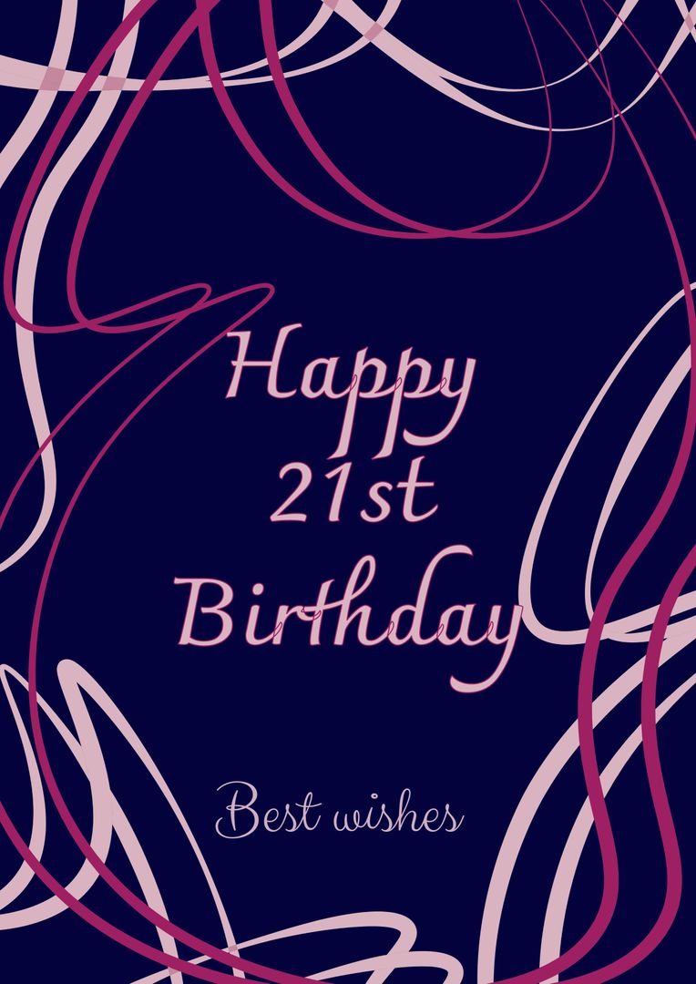 Happy 21st Birthday Card with Stylish Abstract Pattern - Download Free Stock Templates Pikwizard.com