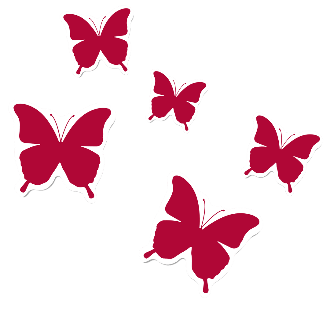 Minimalist Butterfly Vector Stickers on Transparent Background