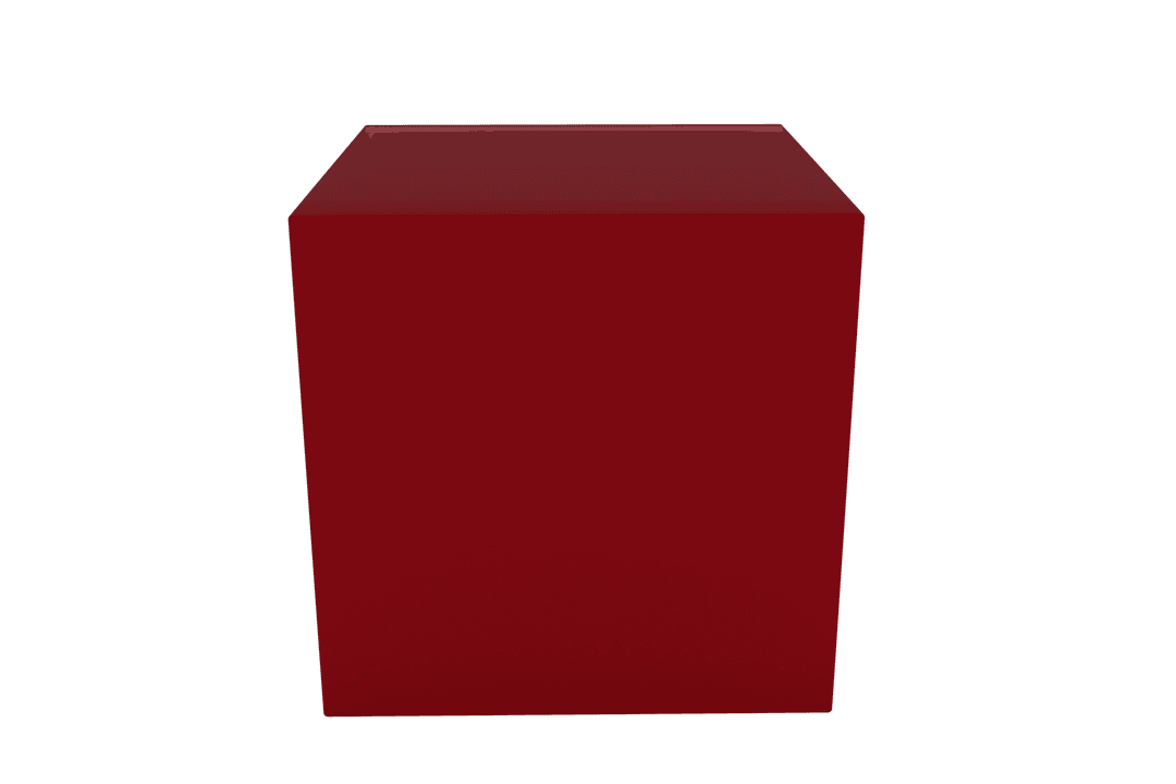 Red Cube Illustration on Transparent Background for Digital Design