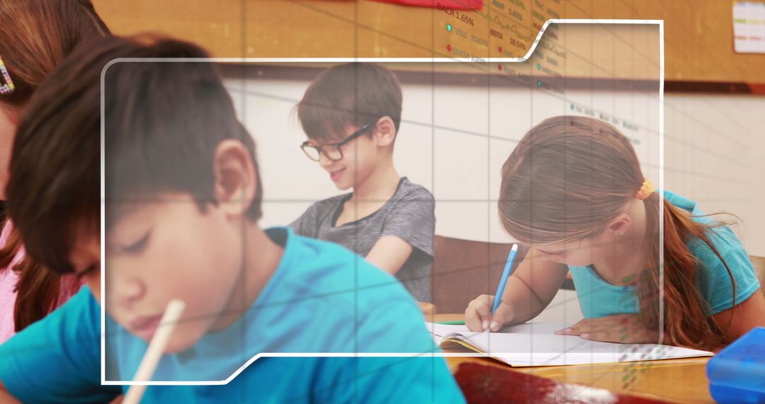 Diverse Children Engaged in Learning with Digital Interface