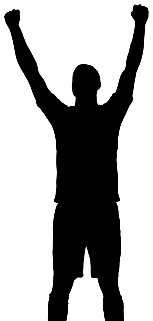 Transparent Silhouette of Active Man Jumping Vector Illustration