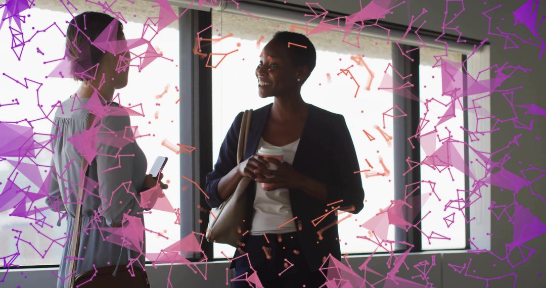 Businesswomen Networking with Creative Digital Overlay Concept