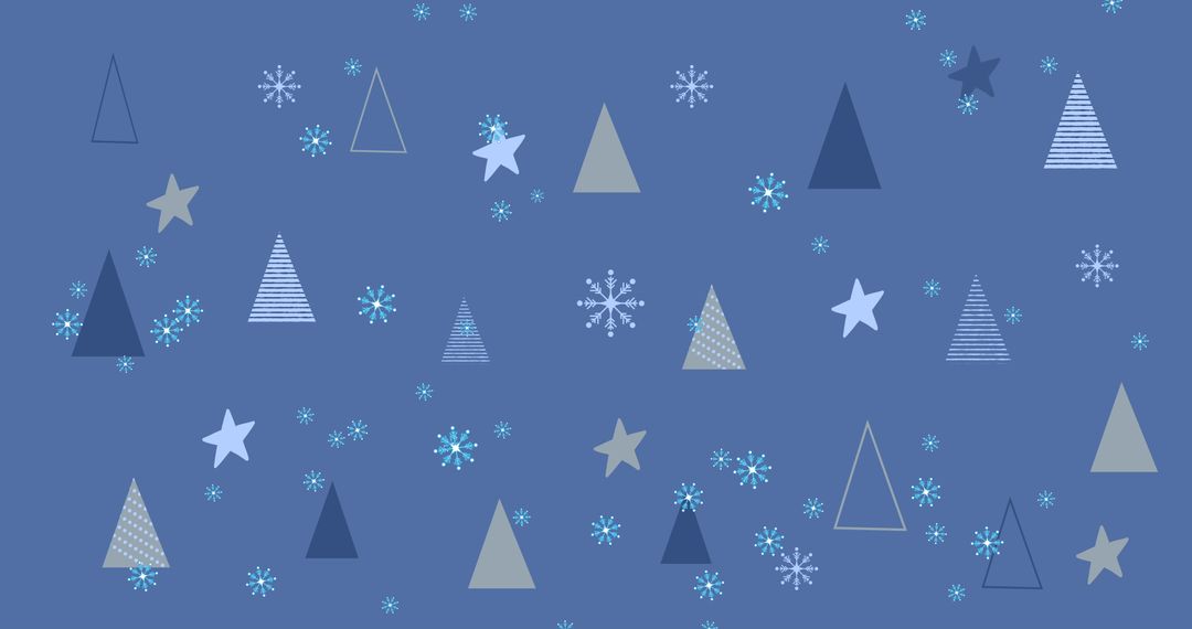 Winter Wonderland Pattern with Trees and Snowflakes