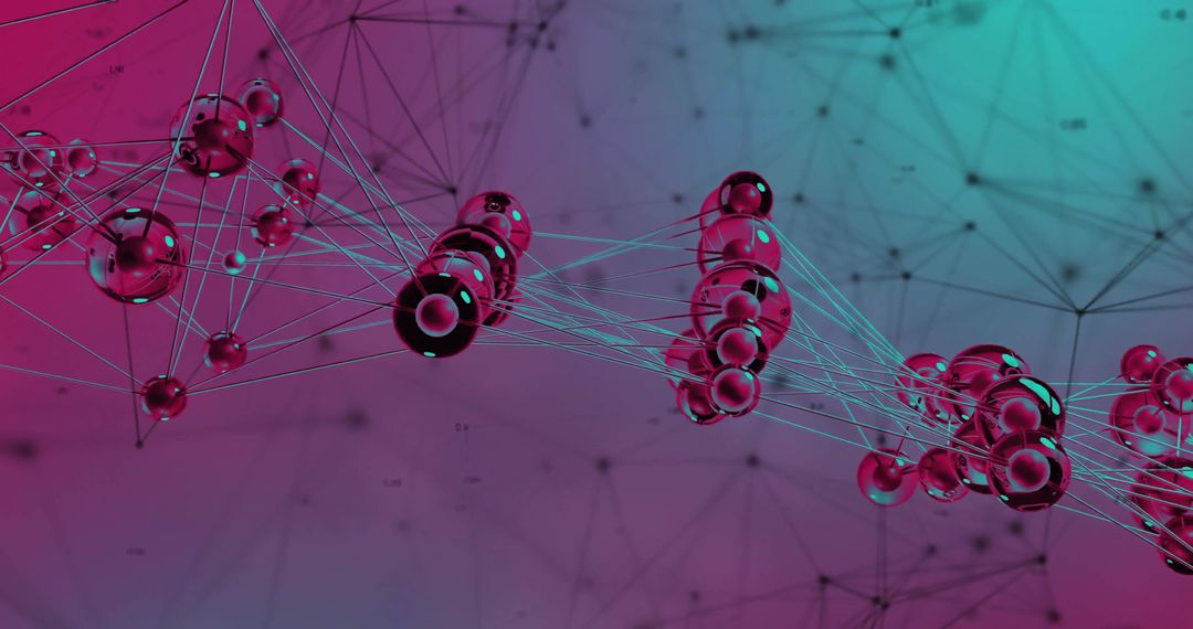 Futuristic Network Connects in Digital Abstract Art