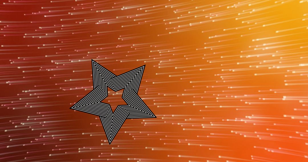 Abstract Star with Glowing Orange Background Design