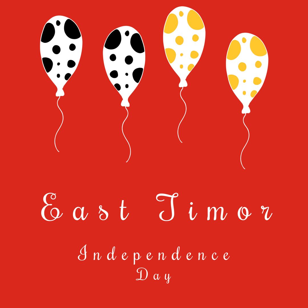 East Timor Independence Day Celebration Design with Balloons