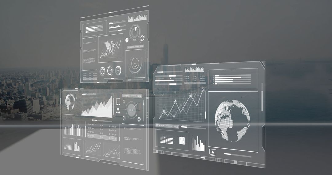 Interactive Transparent Dashboard Displaying Global Data Visualization