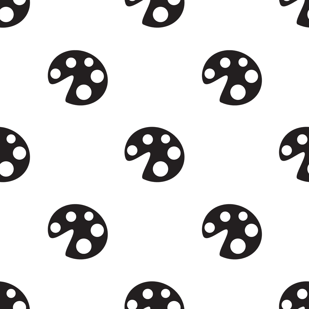 Transparent Pattern with Abstract Black Shapes Isolated Illustration