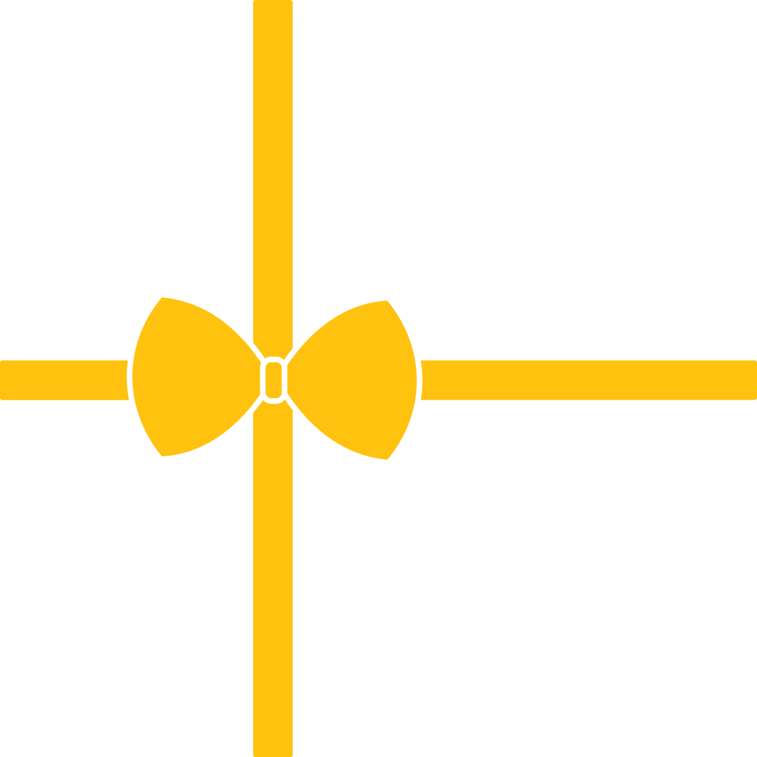Yellow Bow Ribbon Illustration on Transparent Background
