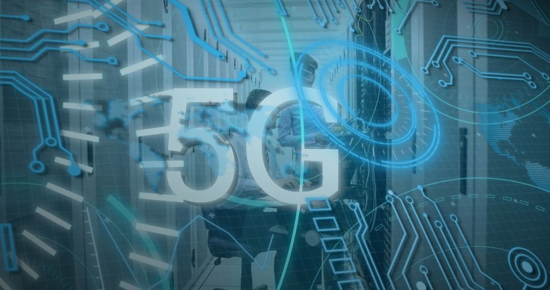 Advanced 5G Network Technology with Global Connectivity Theme