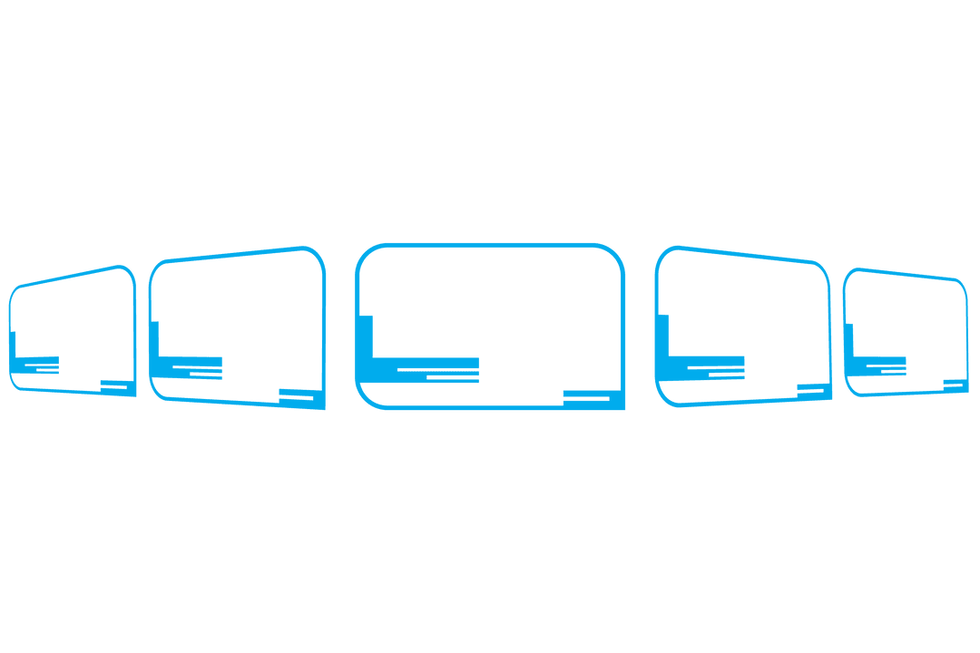 Digital Screens in Perspective on Transparent Background