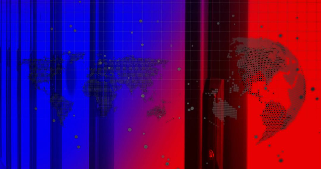 Futuristic Global Map with Vibrant Gradient Bars