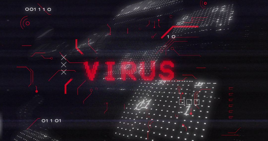 Digital Cybersecurity and Virus Warning Concept