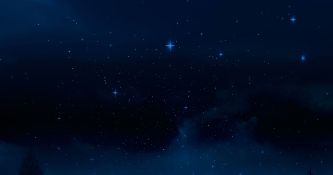 Vivid Starry Night Sky with Bright Constellations