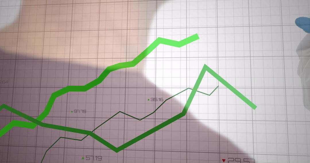 Rising Green Lines Signifying Financial Growth