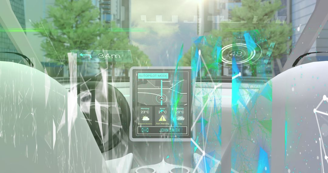Futuristic Interface in Autonomous Vehicle Driving Scene