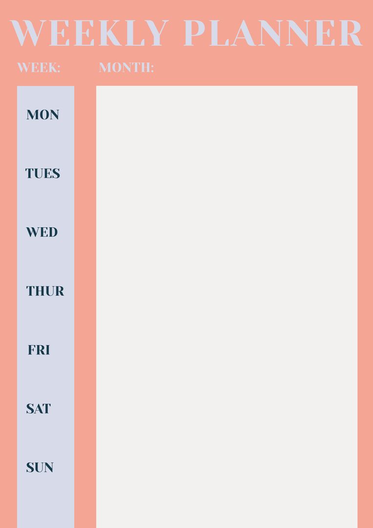 Pastel Weekly Planner for Organizing Tasks and Events - Download Free Stock Templates Pikwizard.com