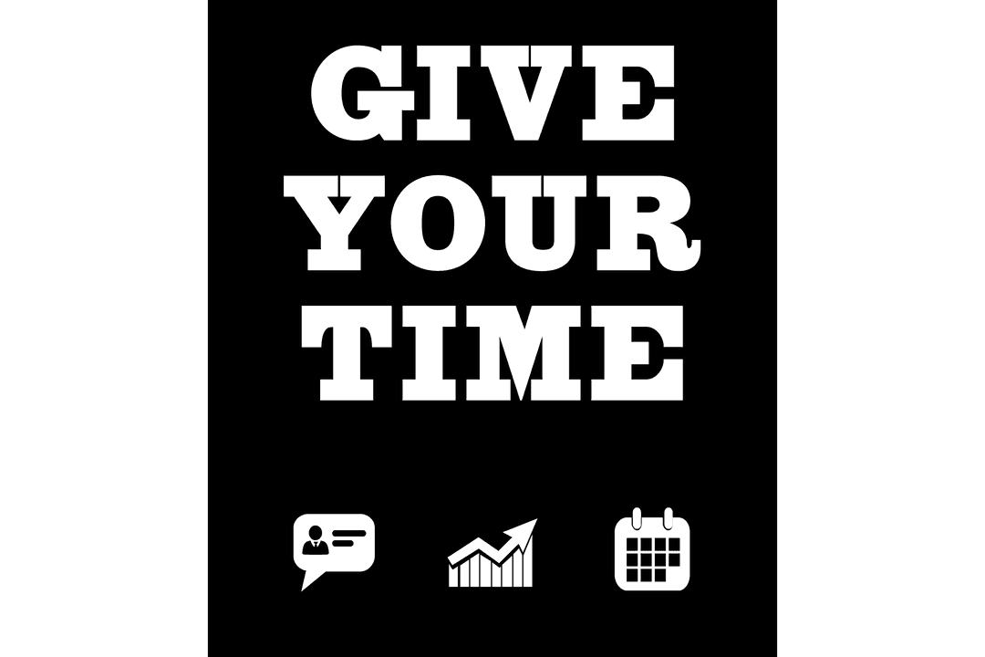 Digital Poster with Give Your Time Text Transparent Background