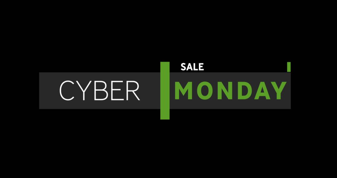 Cyber Monday Sale Banner with Modern Green and White Text