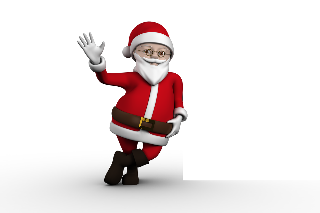 Transparent Background Cartoon Santa Claus Waving Adorable Illustration Character - Download Free Stock Images Pikwizard.com