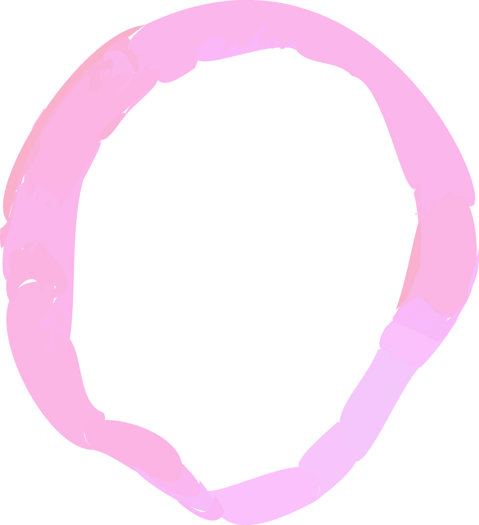 Abstract Pink Brush Stroke Circle on Transparent Background