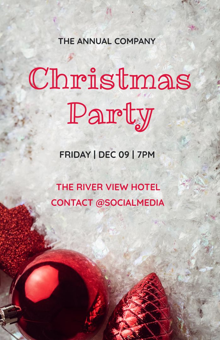Festive Christmas Party Invitation with Sparkling Decorations