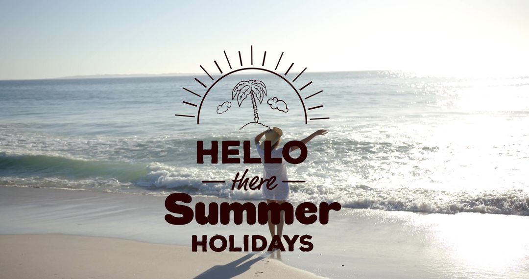 Joyous Summer Vacation on Sunny Beach with Cheerful Vibes