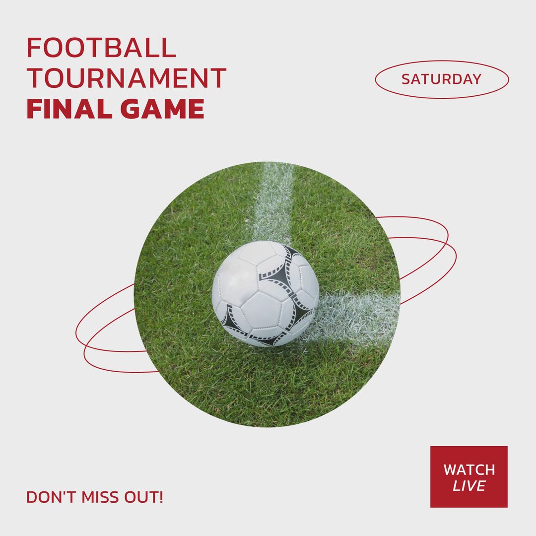 Soccer Ball on Field for Final Game Advertisement
