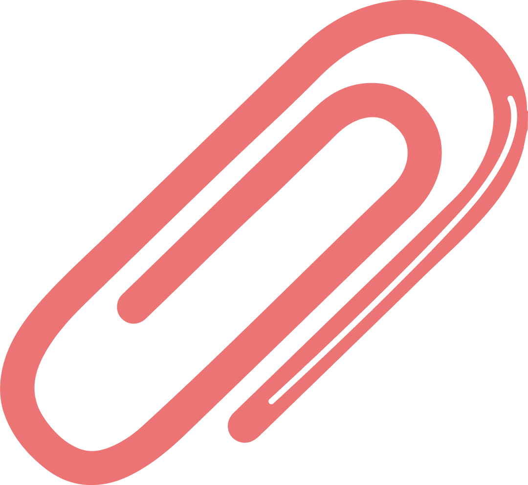 Coral Paperclip Floating on Transparent Background Vector Graphic