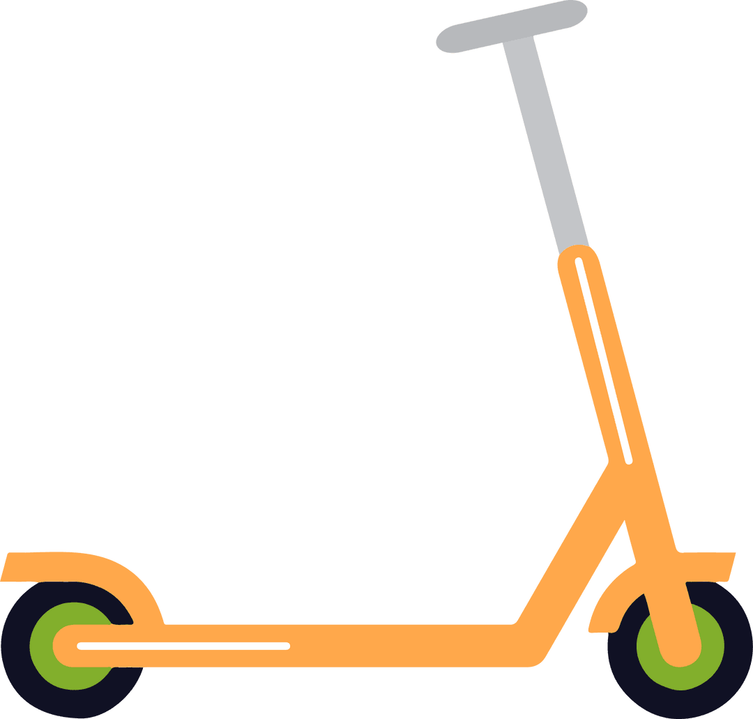 Orange Kick Scooter Illustration on Transparent Background