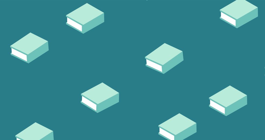 Seamless Pattern of Books on Green Background for School Design