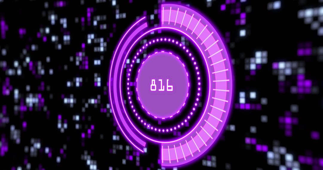 Futuristic Digital Interface with Purple Scanning Scope