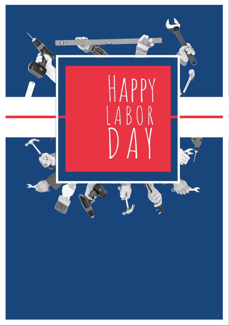 Labor Day Celebration with Tools and Hands